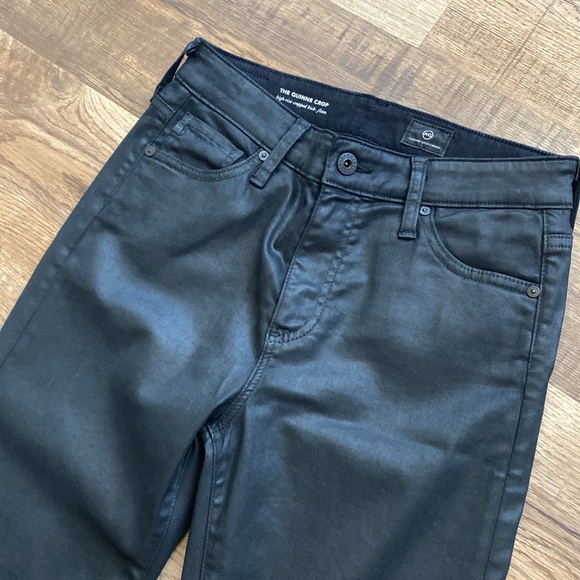 AG Quinne Hi-Rise Flare Crop Leatherette Pants 28 - Picture 3 of 6